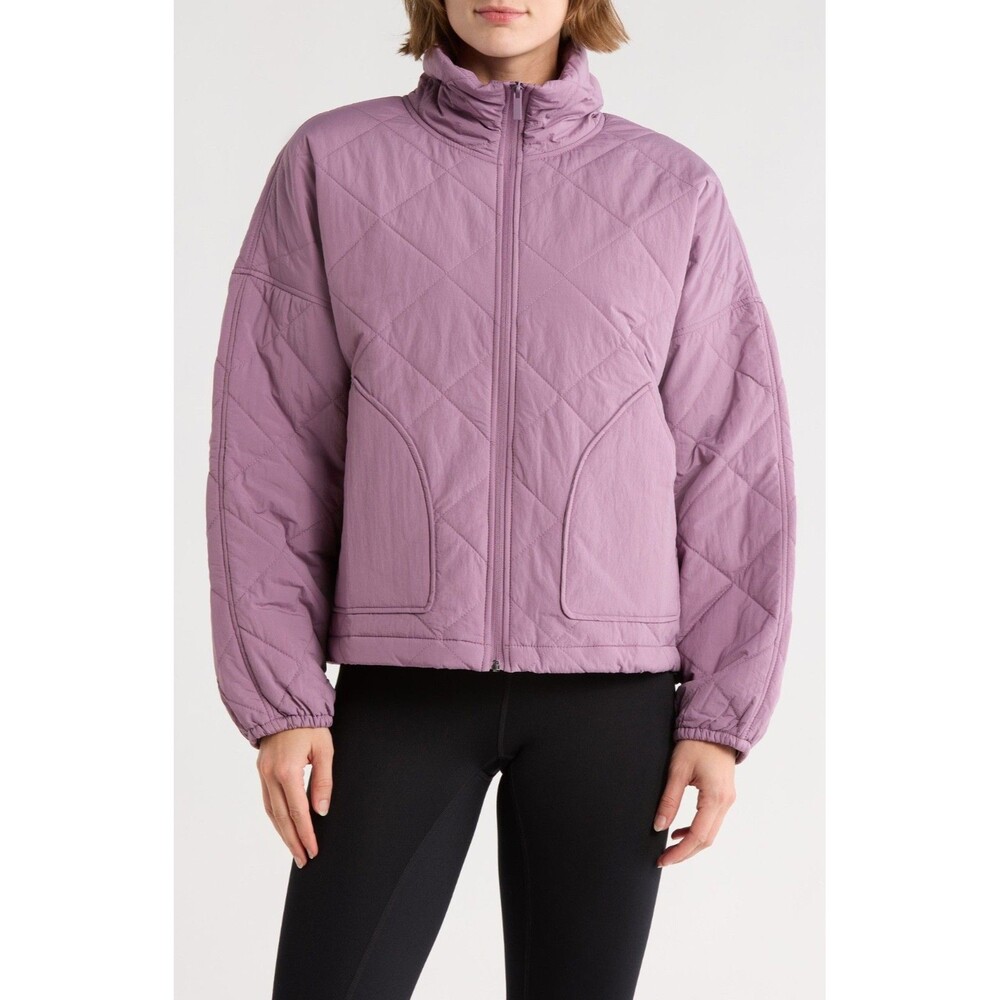 Zella Wander Women’s Diamond Quilted Jacket Size L NWT Lavender Lightweight